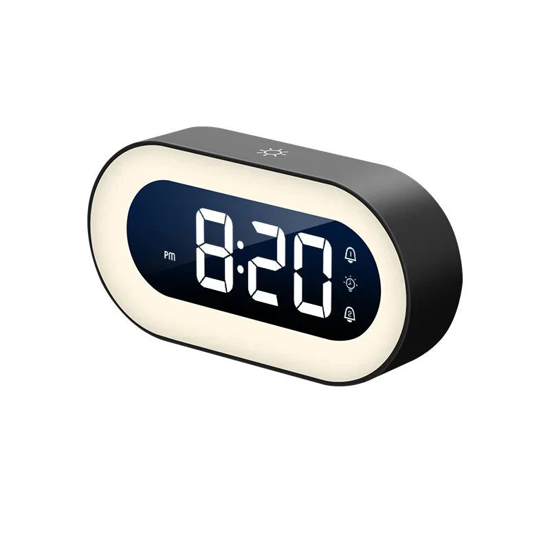 Réveil numérique LED grand écran veilleuse fonction musique chambre bureau moderne | Restfield